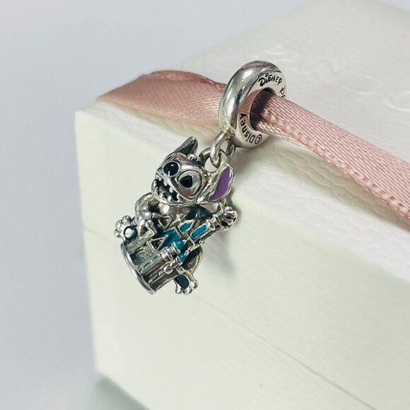 Pandora Disney Park Stitch & Castle Dangle Charm - Picture 1 of 4
